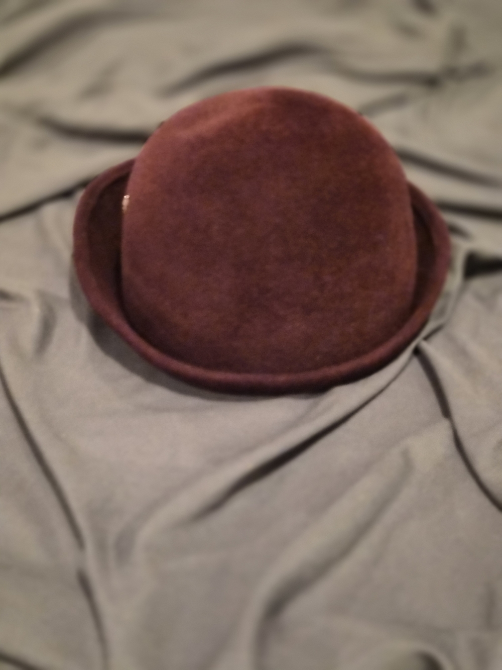Helen Kaminski Burgundy 100% Formed Felt Cloche Bowler Hat | Adjustable OS